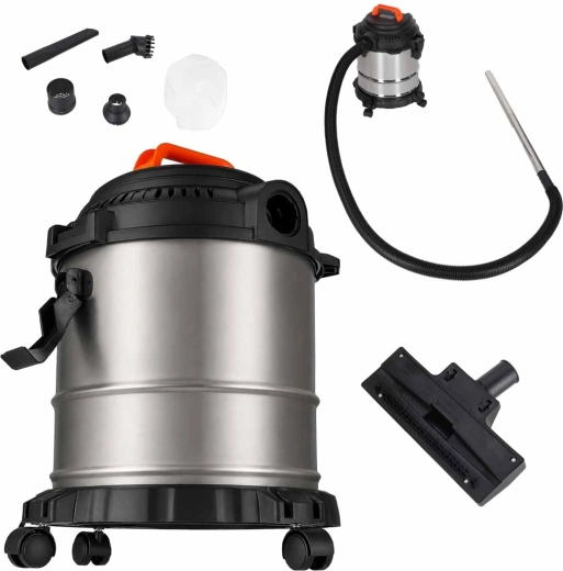 Aspirator de atelier pentru cenușă și pentru aspirare umedă și uscată, cu funcție de suflare, 20 l, 2000 W