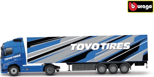 Bburago Volvo FH16 Globetrotter 750 XXL cu remorcă Toyo Tires 1:43