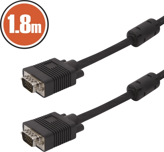 Cablu VGA pentru monitor, 1,8 m, negru