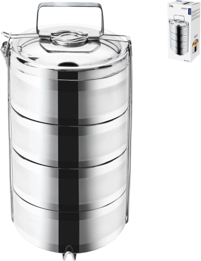 Vas termic din oțel inoxidabil Orion cu 4 compartimente de 4 × 1,1 l