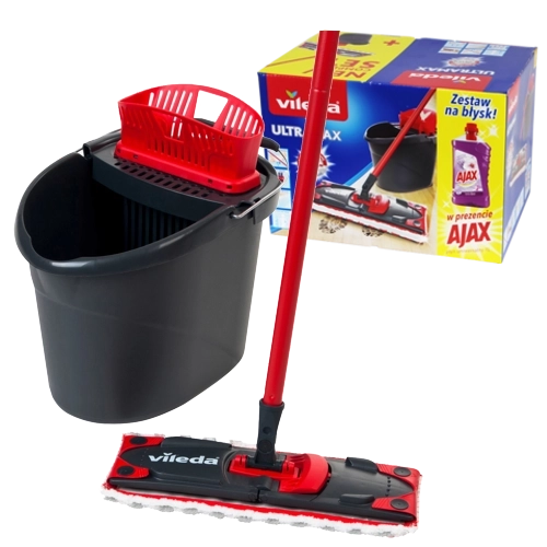 Set Vileda Ultramax cu mop și găleată cu storcător