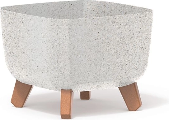 Ghiveci Gracia Square Eco Wood 24 × 24 cm – alb