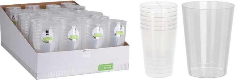 Pahare din plastic 280 ml transparente – set 6 buc