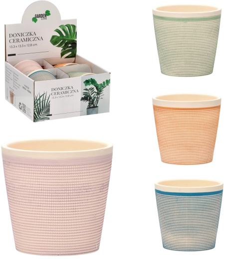 Ghiveci ceramic pentru flori 13,3 × 13,3 × 12,8 cm – mix de modele