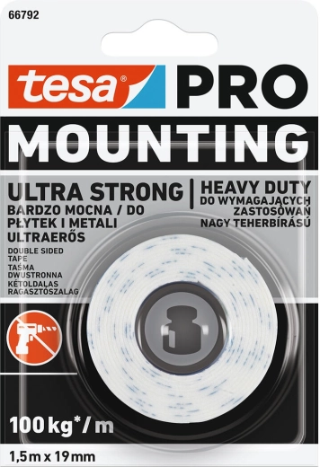 Bandă de montare Ultra Strong 19 mm × 1,5 m Tesa