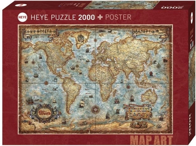 Puzzle HEYE – lumea, 2000 de piese