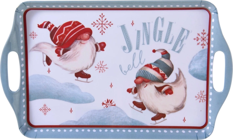 Tavă cu motiv de gnomi 38 × 24 cm, melamină, cu mânere (mix de decoruri) - 1 bucată