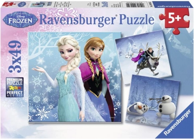 Puzzle Ravensburger Frozen: aventură de iarnă 3×49 piese