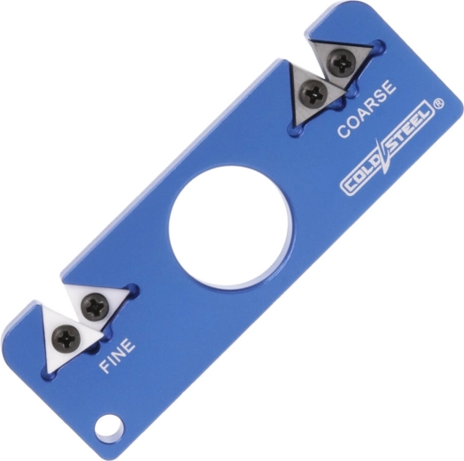 Ascuțitor portabil de buzunar 2-în-1 din aluminiu, albastru