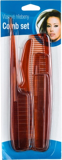 Set de piepteni din plastic pentru păr, 6 bucăți, maro