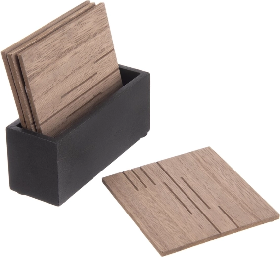 Suporturi din lemn cu suport Line (4 buc., 10 × 10 cm)