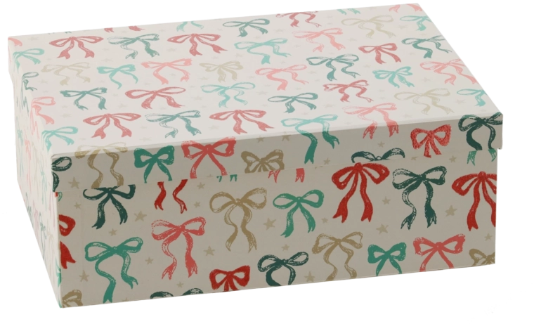 Cutie cadou de Crăciun cu fundă 31 × 22,5 × 11,5 cm - 1 bucată