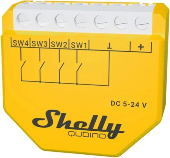 Shelly Wave i4 DC modul de intrare Z-Wave pentru perete, cu 4 intrări