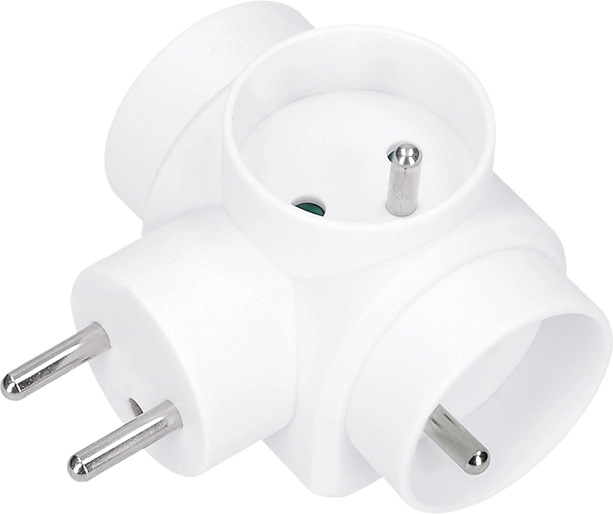 Solight adaptor pentru priză cu 3 prize, alb
