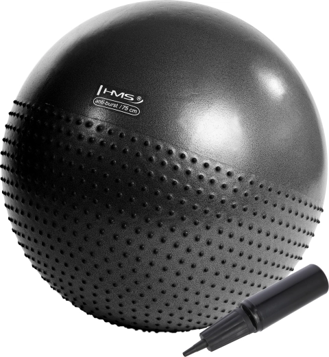 Minge gimnastică cu masaj HMS 75 cm, neagră