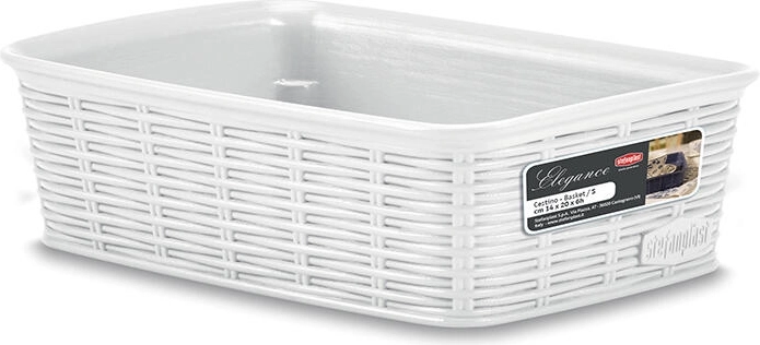 Coș Elegance 20 × 14 × 6 cm plastic alb