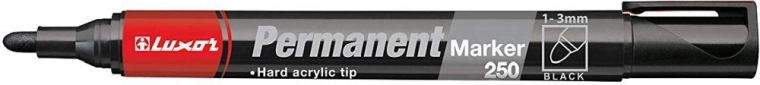 Marker permanent LUXOR 250 negru cu vârf rotund 2–3 mm