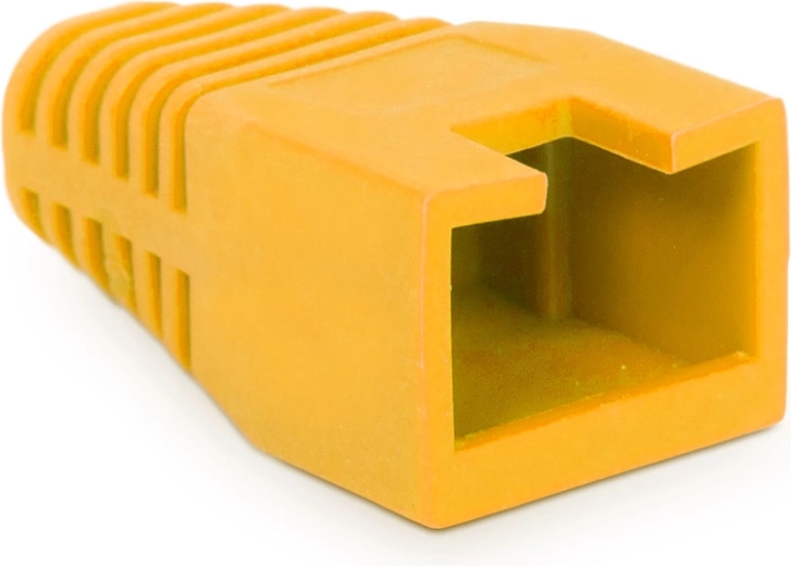 Protecție galbenă din cauciuc împotriva îndoirii cablului pentru conector 8P8C - 1 bucată