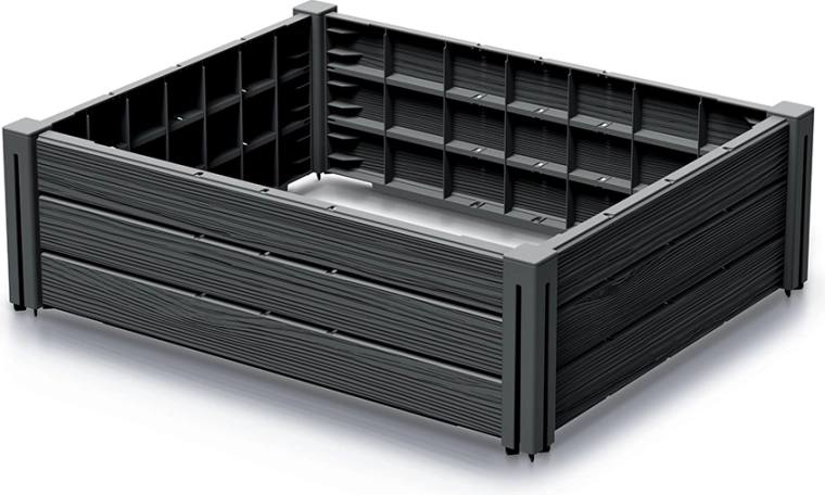 Strat de grădină înălțat Base Woody antracit