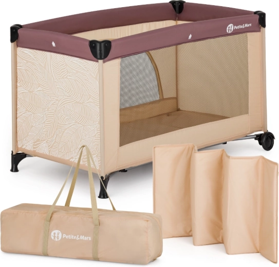 PETITE&MARS pătuț de voiaj Nyja urban jungle sand