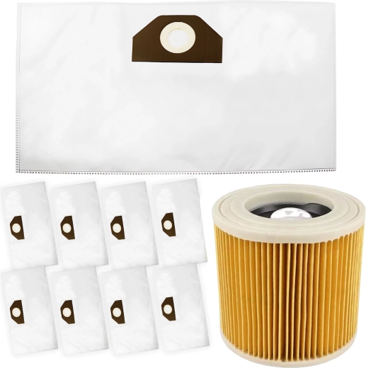 Set de saci și filtru pentru aspiratoare Kärcher WD2/WD3/MV3/SE/KWD (12 saci + filtru)