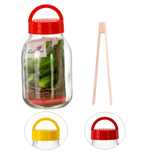 Borcan de 3 l cu capac din plastic și accesorii