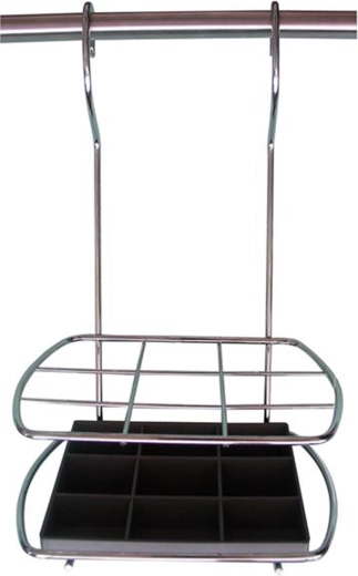 Suport suspendat pentru ustensile de bucătărie, crom, 17,5 × 12,5 × 30,4 cm