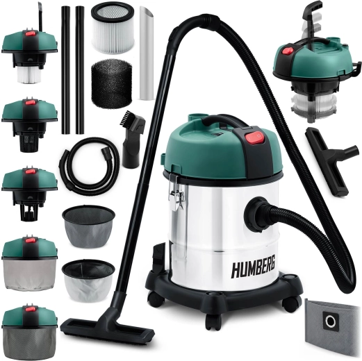 Aspirator industrial Humberg pentru aspirare uscată și umedă, 20 l