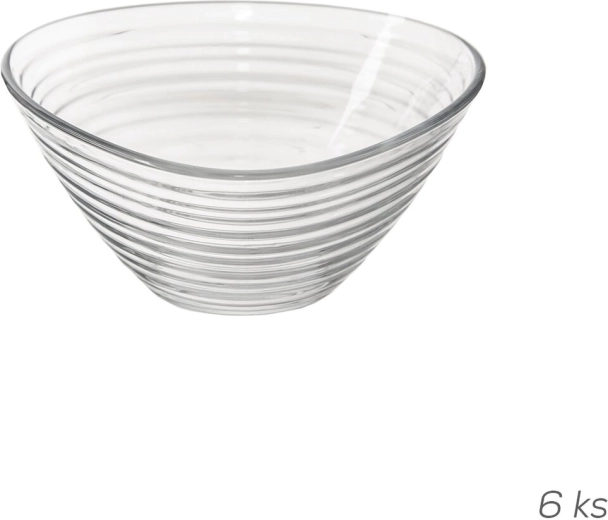 Bol de servire din sticlă Derin, triunghiular, 12 × 12 cm, set 6 buc.