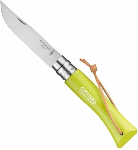 Opinel N°07 Trekking Anise cuțit de buzunar 8 cm, verde deschis, lemn de fag