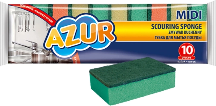 Bureți de vase MIDI, mix de culori, 10 buc