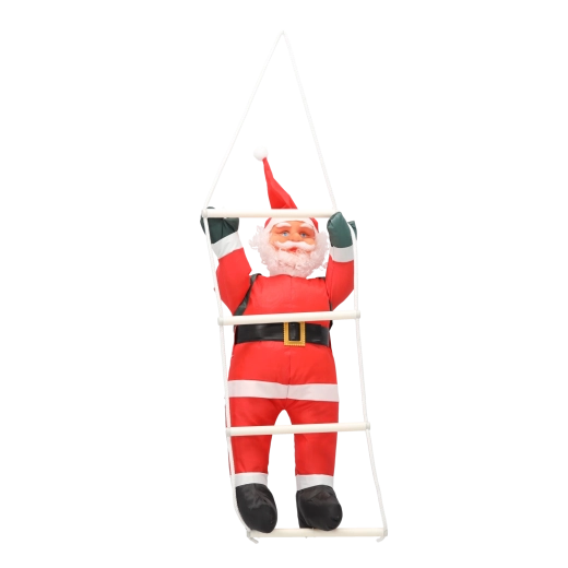 Decorațiune de Crăciun Moș Crăciun cățărându-se pe scară 60 cm