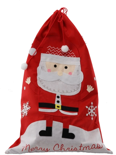 Sacul cadou de Crăciun din fetru cu motiv Moș Crăciun 60 × 90 cm