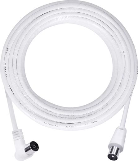 Solight cablu coaxial de antenă 3C2V cu conectori combinați 10 m alb