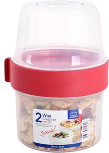 Caserolă alimentară Lock&Lock 2în1 cu două compartimente, 670 ml