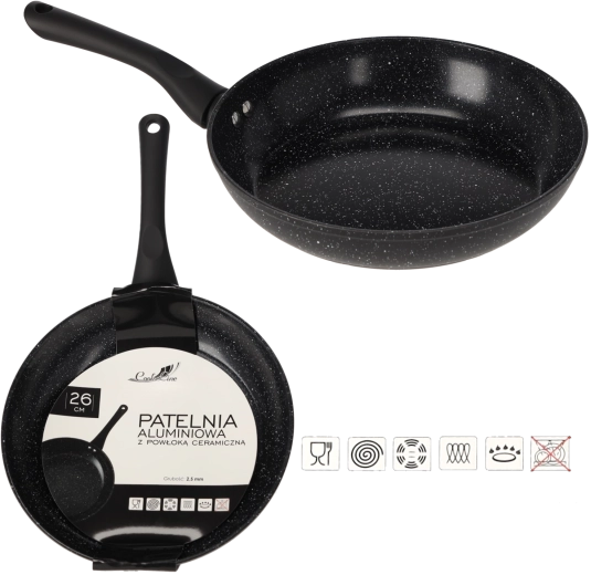 Tigaie din aluminiu 26 cm cu suprafață ceramică pentru inducție