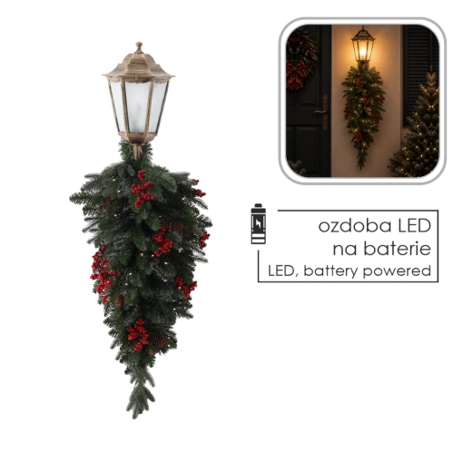 Lampă de perete de Crăciun cu ghirlandă LED de 90 cm