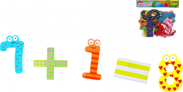 Cifre magnetice din lemn – set 14 buc.