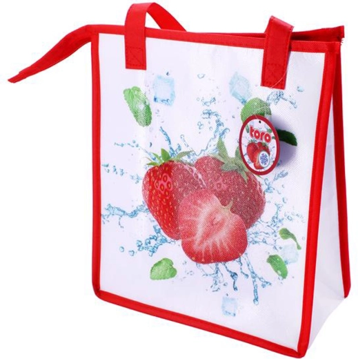 Geantă termo cu fermoar Toro, căpșună, 32 × 27 × 13 cm