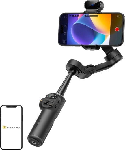Stabilizator AOCHUAN Smart X2 pentru mobil cu senzor AI, negru