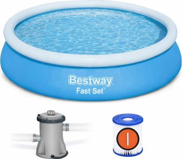 Piscină autoportantă Bestway Fast Set 366 × 76 cm cu pompă de filtrare