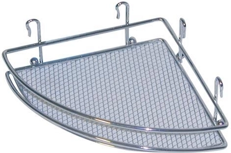 Raft de colț pentru baie din grilaj cromat 18 × 18 × 5 cm