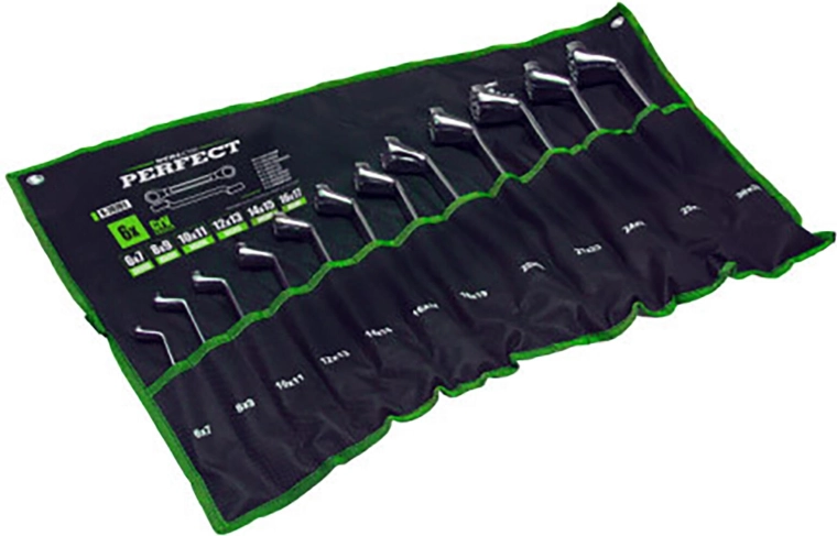 Set Stalco de chei inelare cotite 6–22 mm (8 piese)