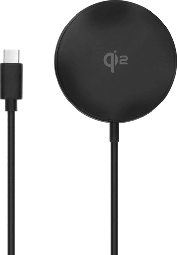 Încărcător magnetic wireless Solight Qi2 de 15 W cu USB-C, compatibil cu MagSafe