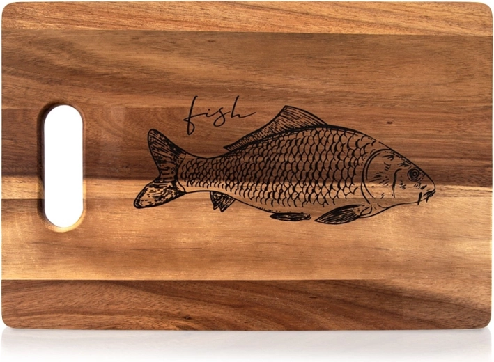 Tocător din lemn de salcâm 36 × 24 cm cu mâner