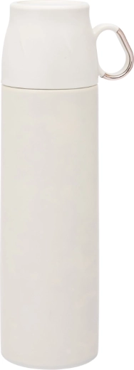 Altom Design termos cu capac în formă de ceașcă 500 ml, alb, cu detalii aurii