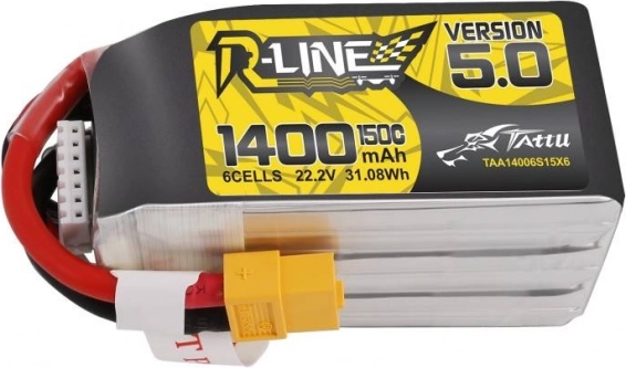 Tattu R-Line versiunea 5.0 baterie LiPo 1400 mAh 22,2 V 150C 6S XT60