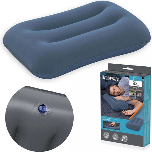 Pernă gonflabilă din velur Bestway 42 × 26 cm