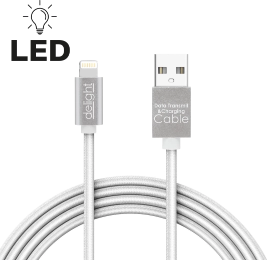 Cablu de date Lightning pentru iPhone cu conector LED