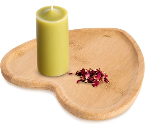 Farfurioară din bambus în formă de inimă 15 × 15 cm